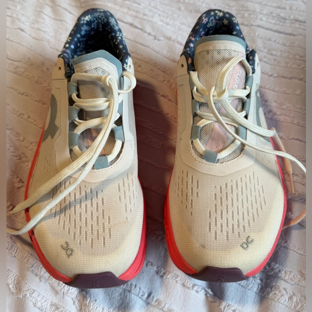 On Running Cloudnova Sail White with Coral Pink Soles Sneakers - Picture 4 of 9